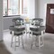 Armen Living Naomi and Lorin 5-Piece Counter Height Dining Set in Brushed Stainless Steel and Gray Faux Leather SETNMLRGRBS5 - alternate 5